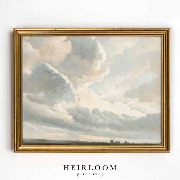 Cloud Painting | Antique Art | Nursery Prints | Heirloom ART PRINT | Cloud Study