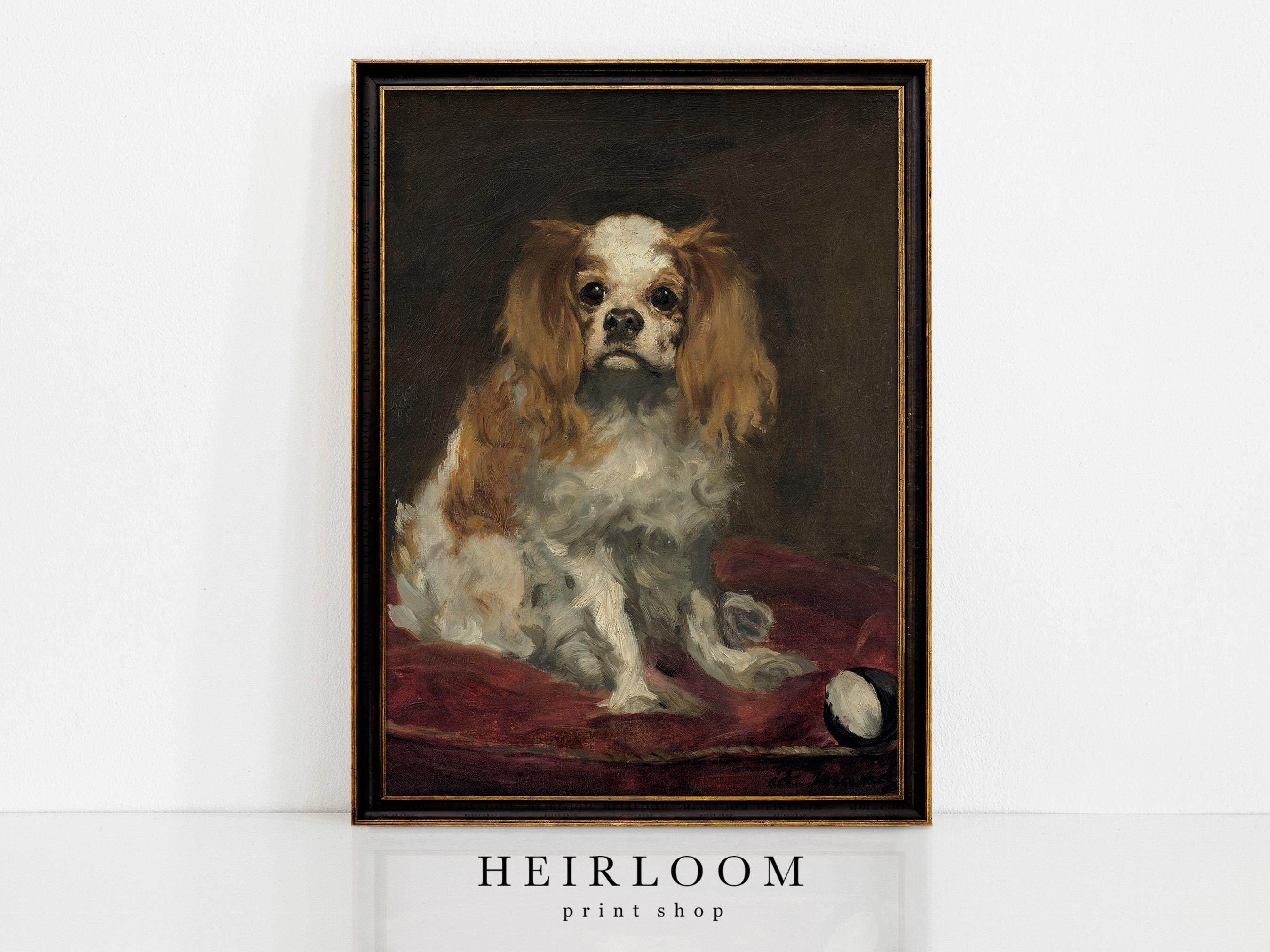 Dog Wall Art | Vintage Dog Animal Painting | Manet Prints | Cocker ...