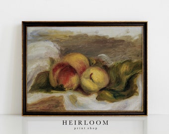 Fruit Still Life Art | Rustic Kitchen Decor | Renoir Print | MAILED ART | Les Peches