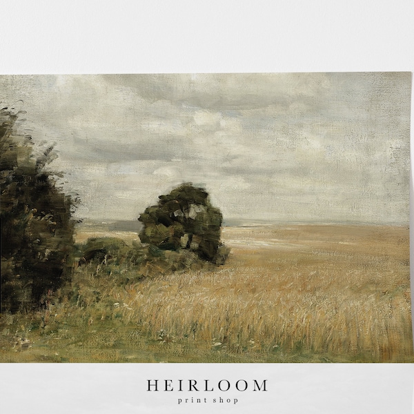 Summer Landscape Painting | MAILED PRINT | Country Meadow Wall Art | View of Fields