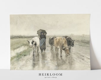 Watercolor Painting | Cottagecore Decor | Farm Prints | Farm Animal | ART PRINTS | Herdess