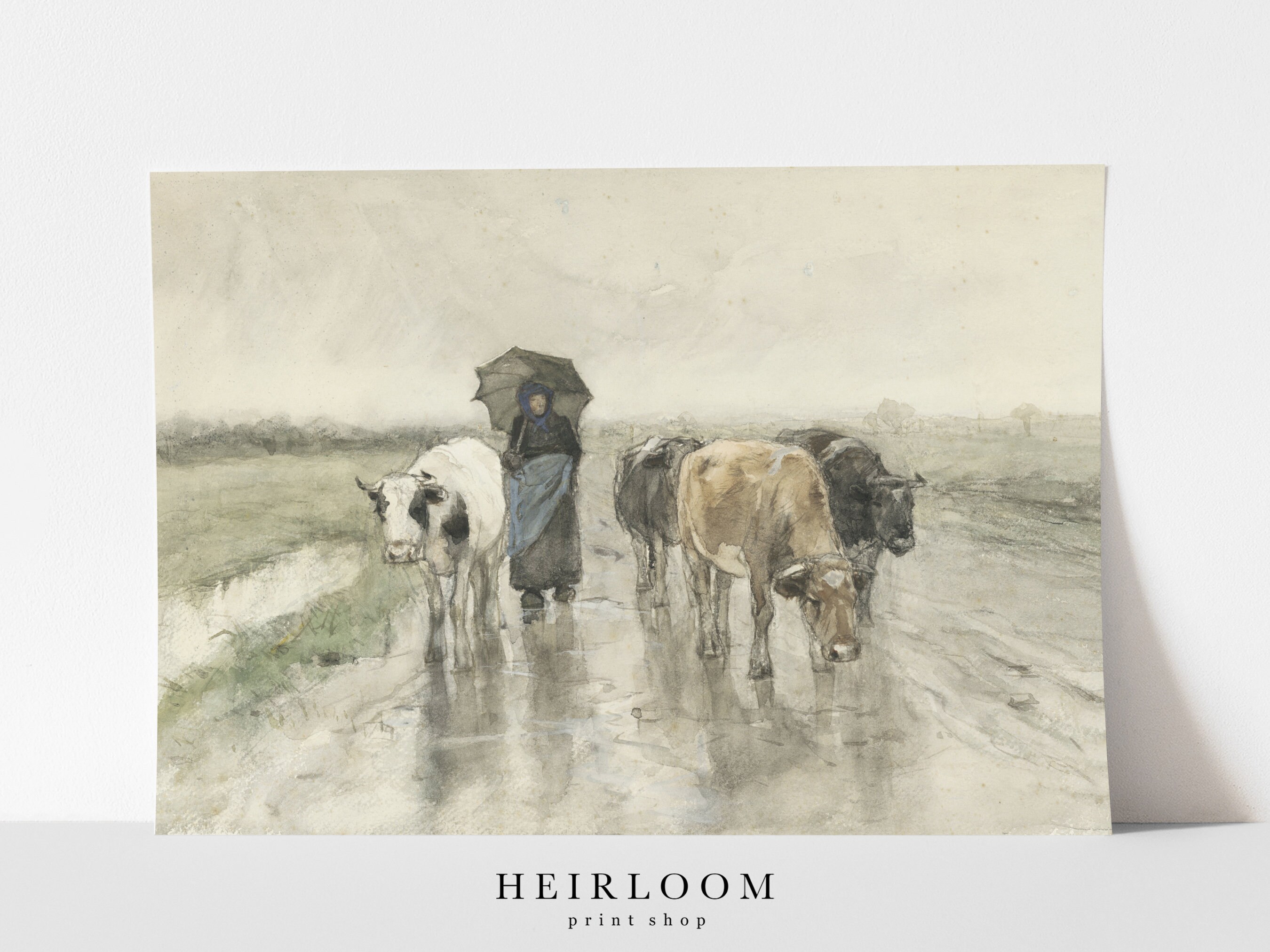 Watercolor Painting | Cottagecore Decor | Farm Prints | Farm Animal | ART PRINTS | Herdess