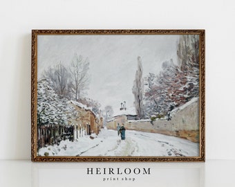 Winter Landscape Art | Snow Painting Print | European Art | Under Snow