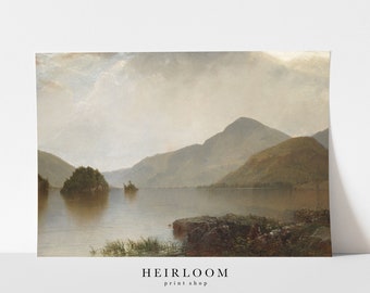 Landscape Painting | Mountain Landscape Art | FINE ART PRINTS | Clouded Lake