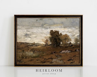 Fall Landscape | Autumn Painting | Antique Art | FINE ART PRINT | Fall Field