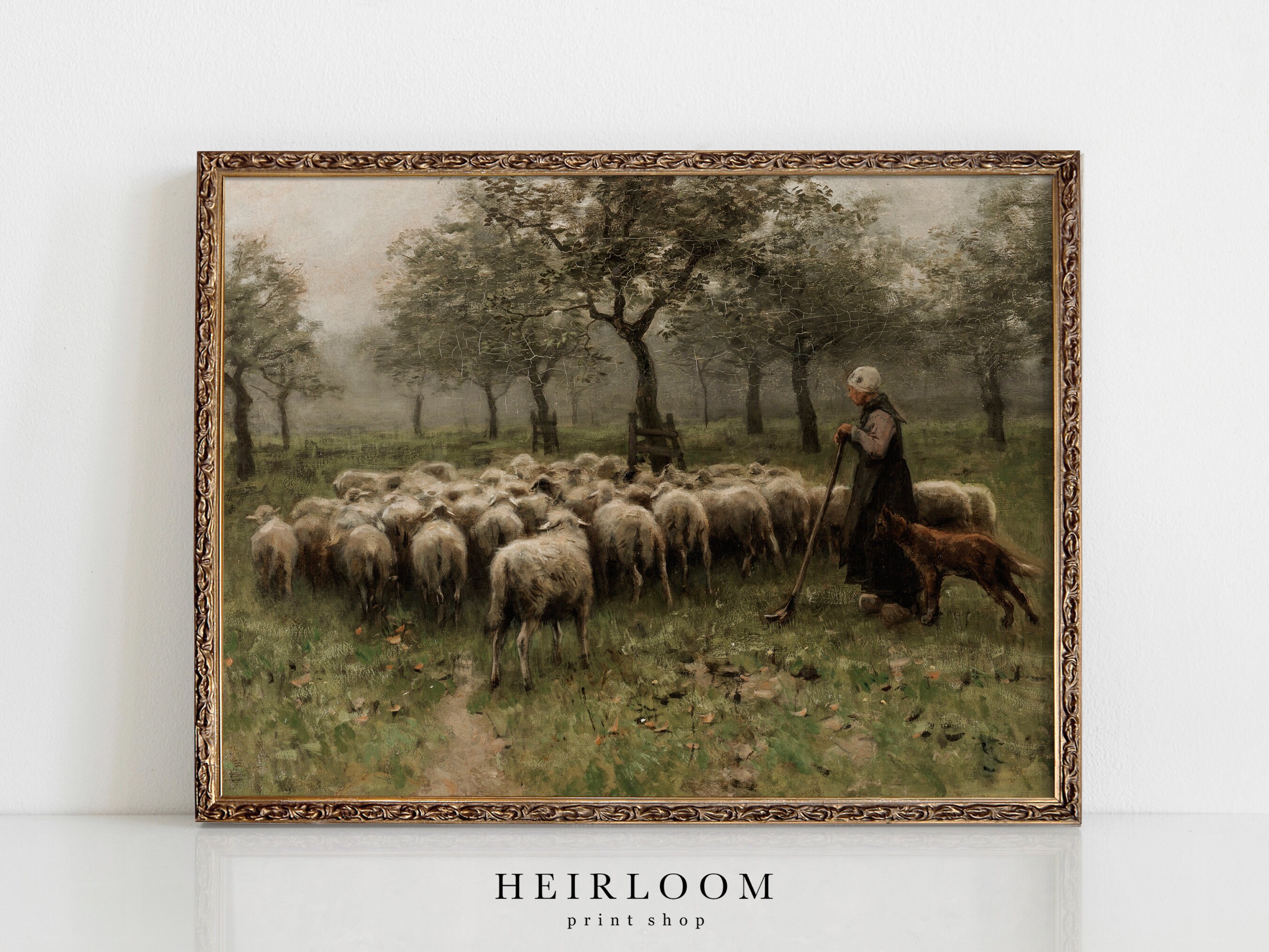 Sheep Painting | Farm Art | Vintage Sheep Art | MAILED PRINT | Sheep - Etsy