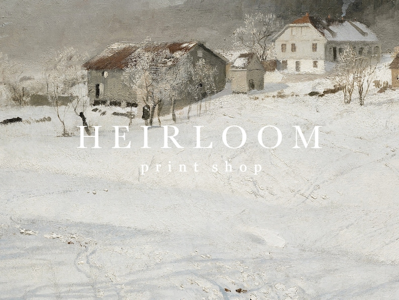 Snow Painting | Winter Painting | Antique Art Print | MAILED PRINTS for Frame | Hillside bild 2