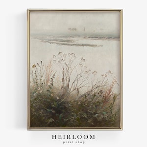 Rustic Landscape Art | Boho ART PRINTS | Vintage Moody Art | Riverbank