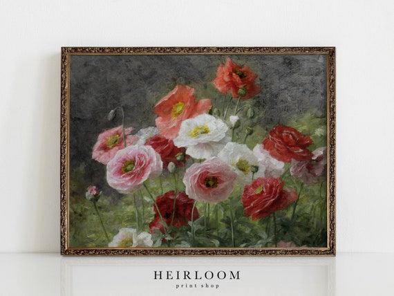 Colorful Flower Prints | Floral Painting | MAILED ART | Cluster Poppies