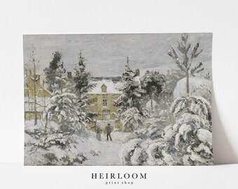 Winter Village Art | Snowy Landscape Print | Christmas | MAILED PRINT | Frosted