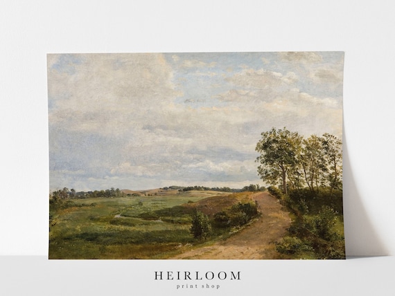 Vintage Print Farmhouse PRINTABLE Wall Art #264 Country Landscape Painting