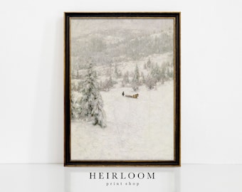 Snowy Winter Landscape Art | Nordic Winter Print | Christmas | MAILED ART PRINT | Norway