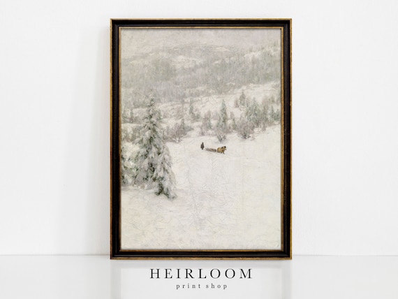 Snowy Winter Landscape Art | Nordic Winter Print | Christmas | MAILED ART PRINT | Norway