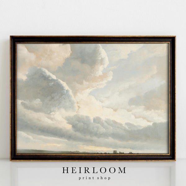 Cloud Painting | Antique Art | Nursery Prints | Heirloom ART PRINT | Cloud Study