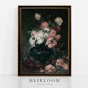 Moody Floral Painting | Floral Print | Vintage Art | ART PRINTS | Moody Vase