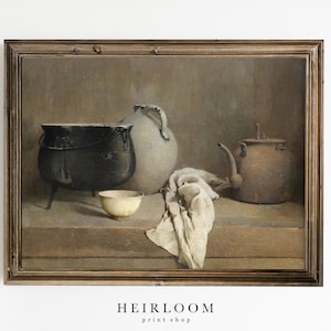 Kitchen PRINTABLE ART | Pots Painting | Still Life Digital Print | Pots