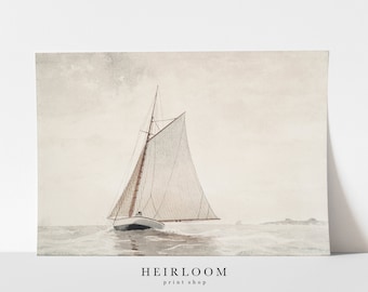 Sail Boat Watercolor Print | FINE ART PRINTS | Coastal Sailboat Painting | Sailing
