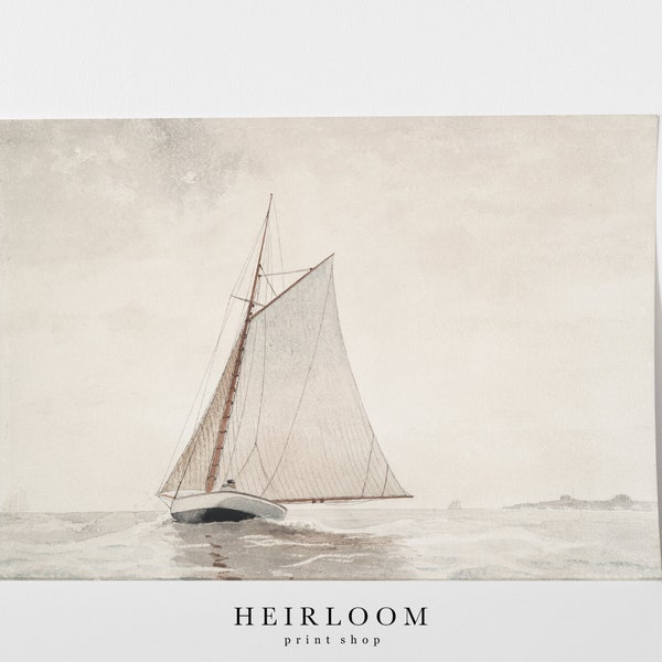 Sail Boat Watercolor Print | FINE ART PRINTS | Coastal Sailboat Painting | Sailing