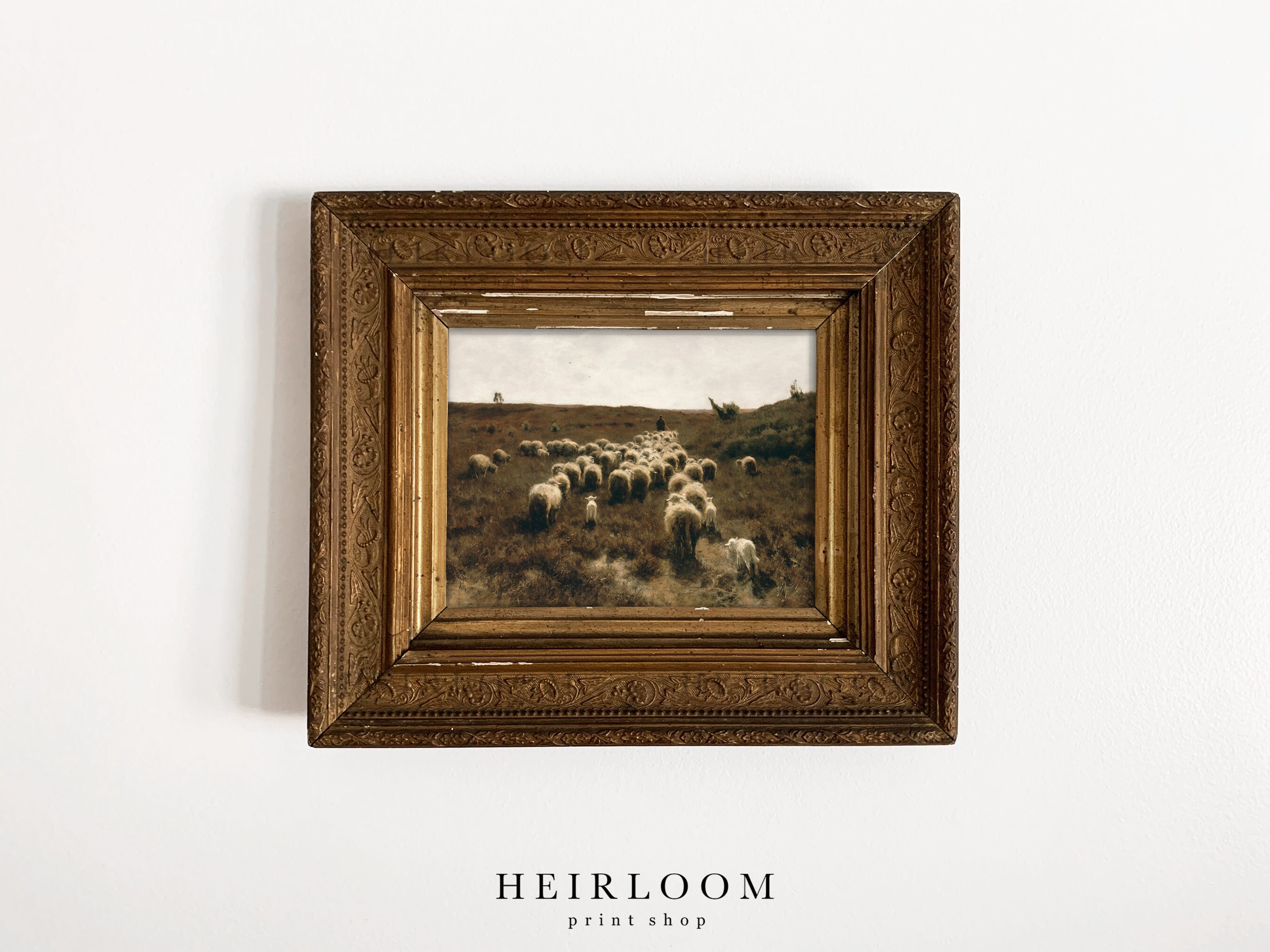 Sheep Painting | Farmhouse Wall Decor | Vintage Art | Farm Animals ...