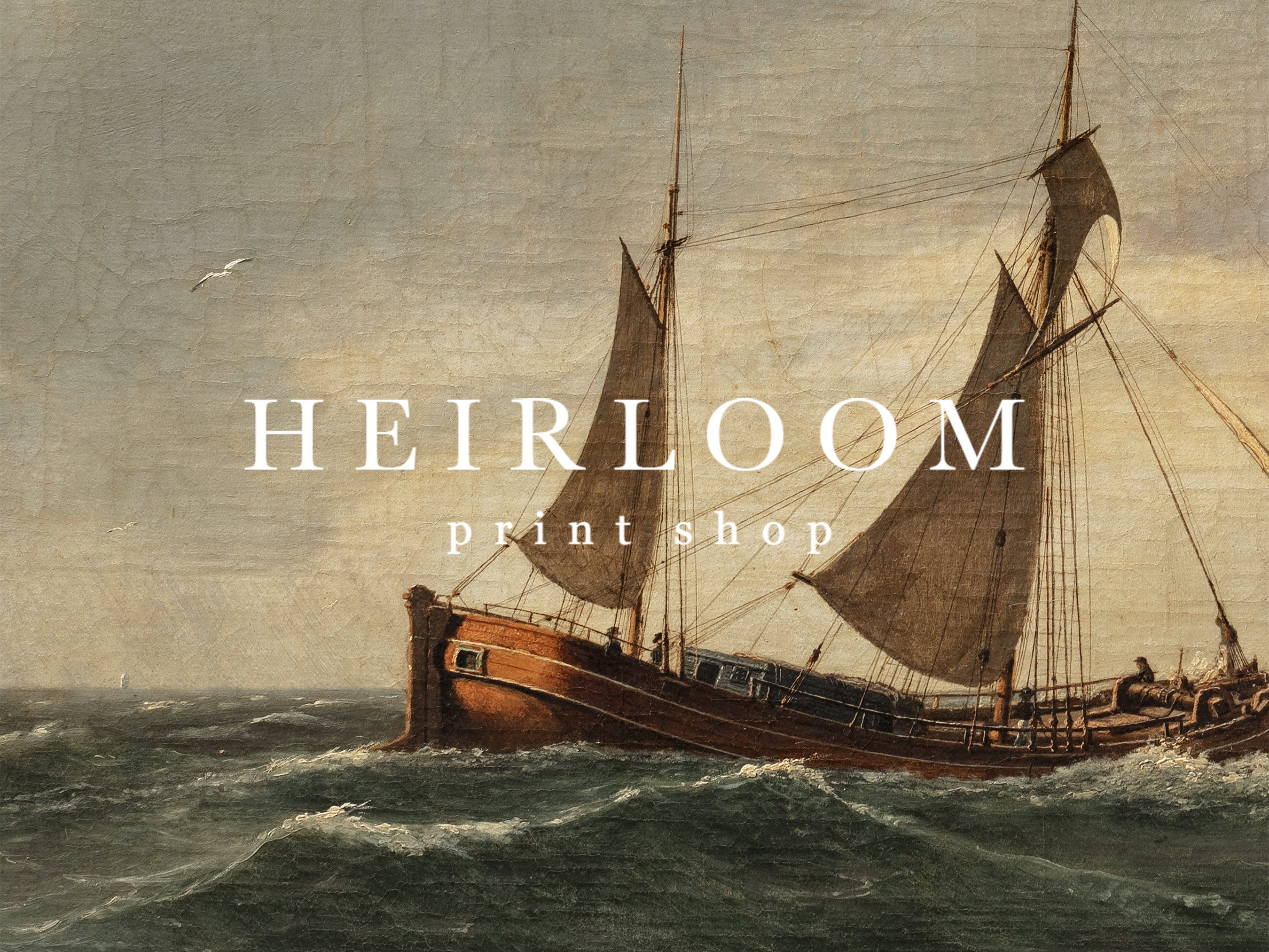 Vintage Nautical Art Ship ART PRINTS Oil Painting Print Etsy