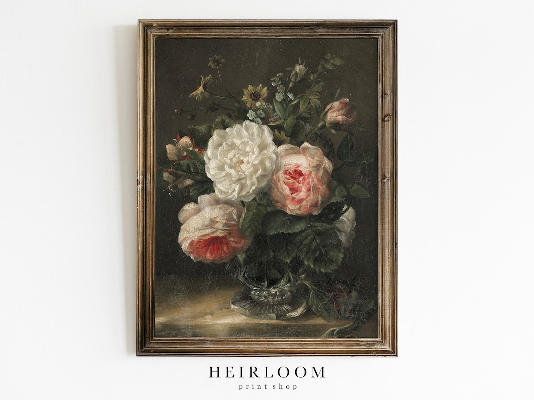 Peony PRINTABLE WALL ART | Pink Flower Download | Vintage Digital Art ...