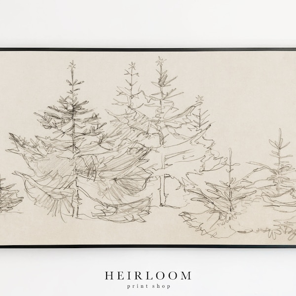 Samsung Frame TV Art | Winter | Christmas Tree Drawing | DIGITAL Art | Frame TV