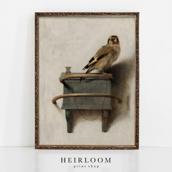 Goldfinch Art Print | Vintage Bird Painting | Woodland Art | SHIPPED PRINTS | Goldfinch