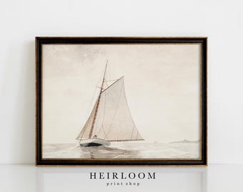 Sail Boat Watercolor Print | FINE ART PRINTS | Coastal Sailboat Painting | Sailing