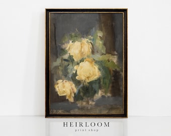 Yellow Flower Painting | Rose Art Print | FINE ART PRINTS | French Country Art | Golden