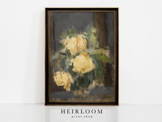 Yellow Flower Painting | Rose Art Print | FINE ART PRINTS | French Country Art | Golden