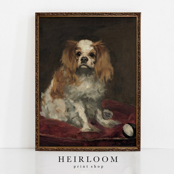 Dog Wall Art | Vintage Dog Animal Painting | Manet Prints | Cocker Spaniel