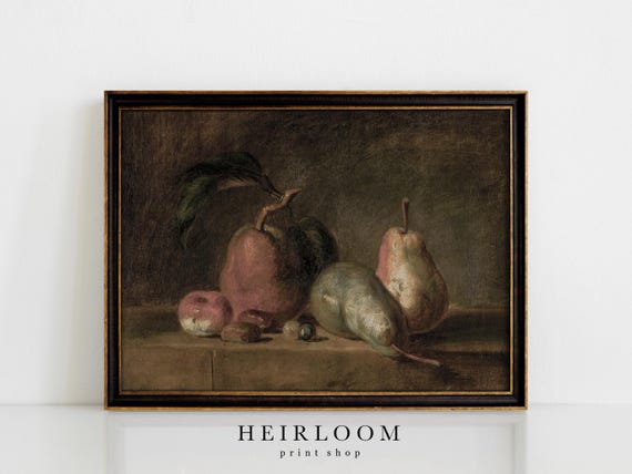 Vintage Fruit Print | Rustic Kitchen Decor | MAILED ART PRINT | Pears Still