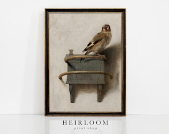 Goldfinch Art Print | Vintage Bird Painting | Woodland Art | SHIPPED PRINTS | Goldfinch