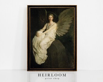Angel Painting | Religious Wall Art | Catholic Art | Prayer Room Decor | Vintage ART PRINTS | Angel