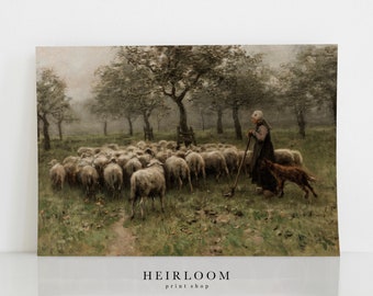 Sheep Painting | Farm Art | Vintage Sheep Art | MAILED PRINT | Sheep