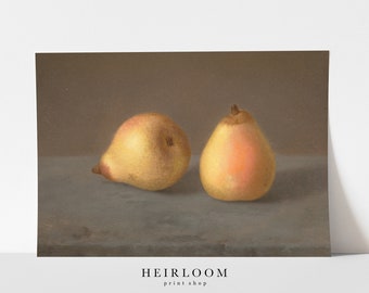 Still Life Print | Fruit Print | Pears Painting | Canvas Art | Vintage ART PRINTS | Simple Pears