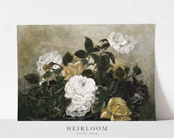Flower Still Life | Vintage Art Print | Flower Painting | FINE ART PRINTS | Rose Bundle