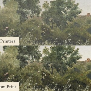 May include: A landscape painting featuring lush green trees and foliage, with a small building visible in the distance. The text "Other Printers" and "Heirloom Print" are displayed in white rectangles at the bottom.