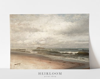 Seascape Painting | Beach Wall Decor | Antique Art | SHIPPED PRINTS | Tide