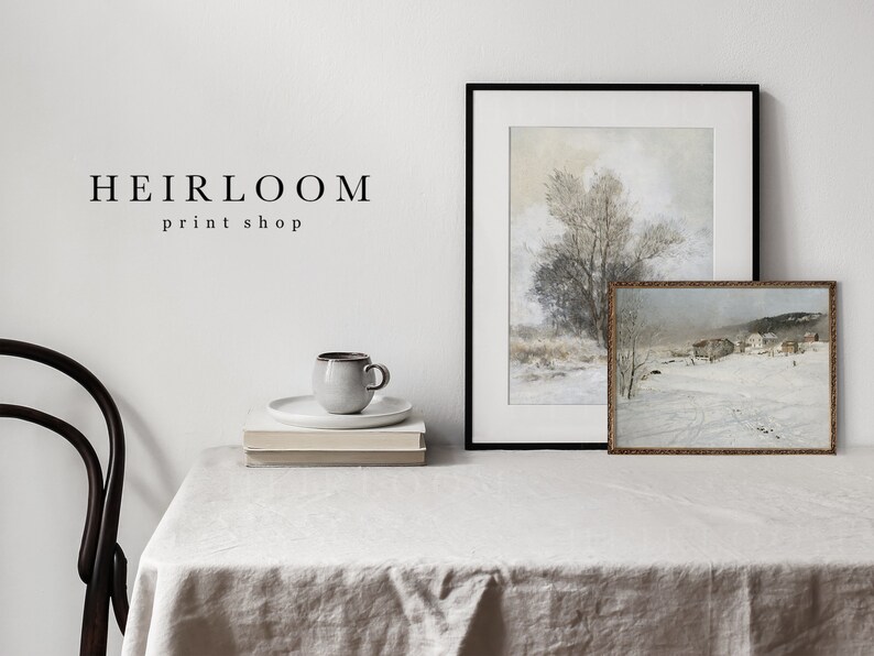 Snow Painting | Winter Painting | Antique Art Print | MAILED PRINTS for Frame | Hillside bild 5