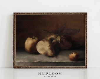 Kitchen Fruit Art Print | Pears Painting | MAILED ART PRINT | Vintage Style Art | Pome Fruit