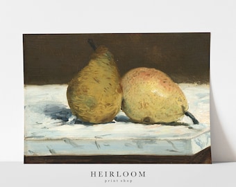 Fruit Painting | Kitchen Art | Still Life | Vintage Prints | MAILED PRINTS | Muted Pears