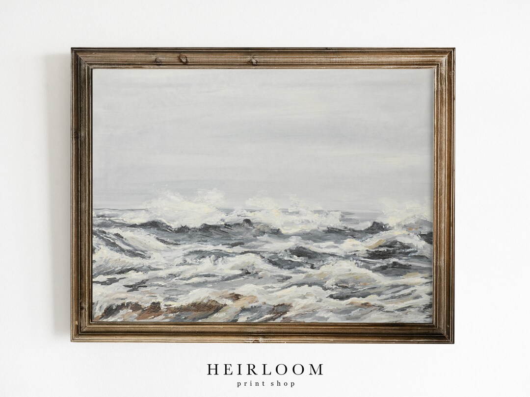 Ocean Painting PRINTABLE ART | Coastal Digital Print | Beach House Art | Waves - Etsy