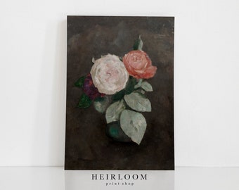 Moody Flower Print | Vintage Floral ART PRINT | Rose Artwork | Flourish 2