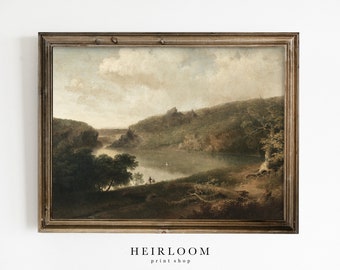 Moody Landscape PRINTABLE ART | Realism Painting Digital Print | Lakeview