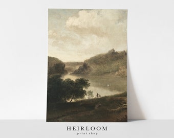 Vertical Landscape Prints Wall Art | Vintage Painting Print | ART PRINTS | Lakeview II