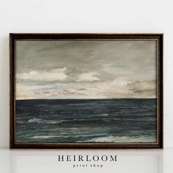Küsten Kunst | Meeresmalerei | Vintage Ozean Gemälde | Leinwanddruck | Meer