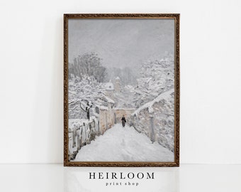 Winter Landscape | Farmhouse Wall Art | Vertical Print | MAILED ART | Village Frost