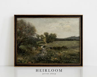 Landscape Print | Original Art | Antique Painting | MAILED PRINTS | Creek