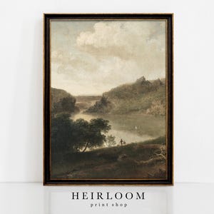 Impresiones de paisajes verticales Arte de pared / Impresión de pintura vintage / IMPRESIONES DE ARTE / Vista al lago II
